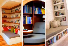 طراحی نشیمن در دکوراسیون کتابخانه (جدیدترین مدل های ترند امسال ۱۴۰۴ - ۲۰۲۵)