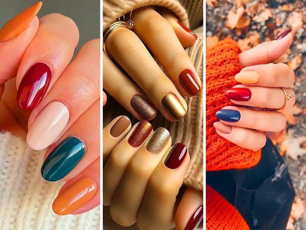 لاک ژل ساده رنگ‌های پاییزی (جدیدترین مدل های ترند امسال ۱۴۰۴ - ۲۰۲۵)