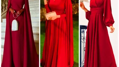 ماکسی قرمز کرپ مجلسی (جدیدترین مدل های ترند امسال ۱۴۰۴ - ۲۰۲۵)