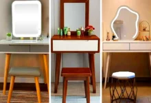 میز آرایش چوبی مدرن و خاص (جدیدترین مدل های ترند امسال ۱۴۰۴ - ۲۰۲۵)