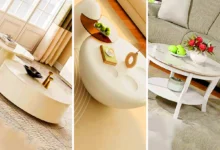 میز جلو مبلی سفید مدرن (جدیدترین مدل های ترند امسال ۱۴۰۴ - ۲۰۲۵)