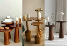 میز کنار مبلی چوبی شیک (جدیدترین مدل های ترند امسال ۱۴۰۴ - ۲۰۲۵)