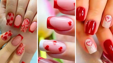 ناخن مربعی براق قرمز (جدیدترین مدل های ترند امسال ۱۴۰۴ - ۲۰۲۵)