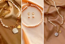 نیم ست ترکیبی طلا و مروارید (جدیدترین مدل های ترند امسال ۱۴۰۴ - ۲۰۲۵)