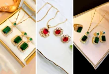 نیم ست طلا با سنگ طبیعی (جدیدترین مدل های ترند امسال ۱۴۰۴ - ۲۰۲۵)