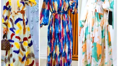 پیراهن آبرنگی بلند (جدیدترین مدل های ترند امسال ۱۴۰۴ - ۲۰۲۵)