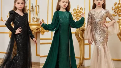 پیراهن آستین بلند و دامن مجلسی دخترانه شیک (جدیدترین مدل های ترند امسال ۱۴۰۴ - ۲۰۲۵)