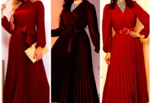 پیراهن زرشکی شیک و متفاوت (جدیدترین مدل های ترند امسال ۱۴۰۴ - ۲۰۲۵)