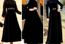 پیراهن مخمل مشکی مجلسی (جدیدترین مدل های ترند امسال ۱۴۰۴ - ۲۰۲۵)