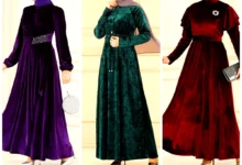 پیراهن کمردار مخمل زنانه (جدیدترین مدل های ترند امسال ۱۴۰۴ - ۲۰۲۵)