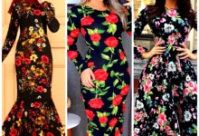 پیراهن گل‌گلی مجلسی (جدیدترین مدل های ترند امسال ۱۴۰۴ - ۲۰۲۵)