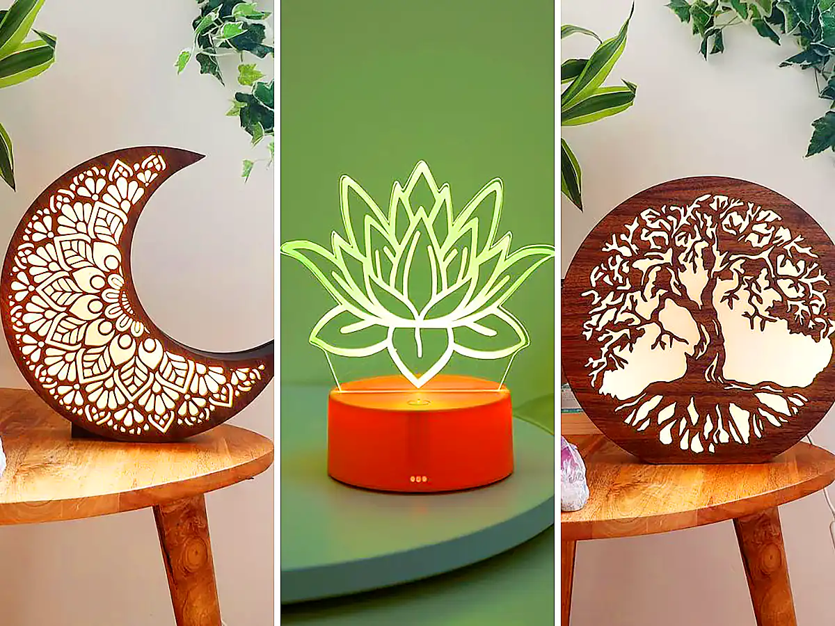 چراغ خواب چوبی سه بعدی (جدیدترین مدل های ترند امسال ۱۴۰۴ - ۲۰۲۵)