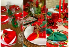 چیدمان کریسمسی میز غذا خوری (جدیدترین مدل های ترند امسال ۱۴۰۴ - ۲۰۲۵)