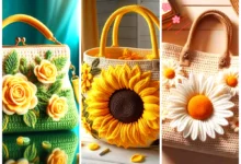 کیف بافتنی فلورال (جدیدترین مدل های ترند امسال ۱۴۰۴ - ۲۰۲۵)