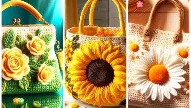 کیف بافتنی فلورال (جدیدترین مدل های ترند امسال ۱۴۰۴ - ۲۰۲۵)
