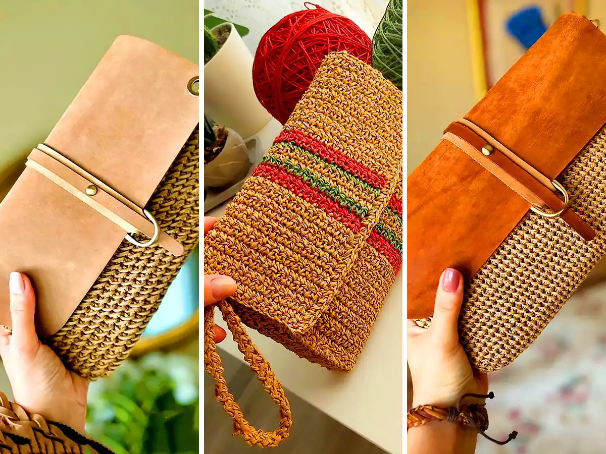 کیف قلاب بافی قهوه ای (جدیدترین مدل های ترند امسال ۱۴۰۴ - ۲۰۲۵)