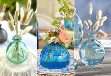 گلدان رنگی شیشه ای پینترستی (جدیدترین مدل های ترند امسال ۱۴۰۴ - ۲۰۲۵)