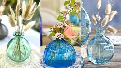 گلدان رنگی شیشه ای پینترستی (جدیدترین مدل های ترند امسال ۱۴۰۴ - ۲۰۲۵)
