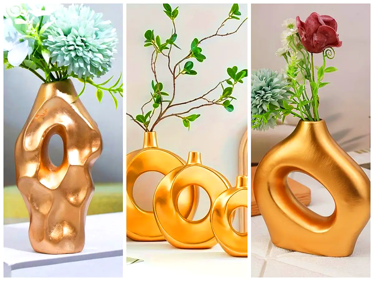 گلدان گل سرامیکی طلایی (جدیدترین مدل های ترند امسال ۱۴۰۴ - ۲۰۲۵)