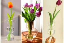 گلدون گرد استوانه‌ای رومیزی (جدیدترین مدل های ترند امسال ۱۴۰۴ - ۲۰۲۵)