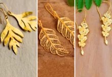 گوشواره آویز کلاسیک برگی (جدیدترین مدل های ترند امسال ۱۴۰۴ - ۲۰۲۵)