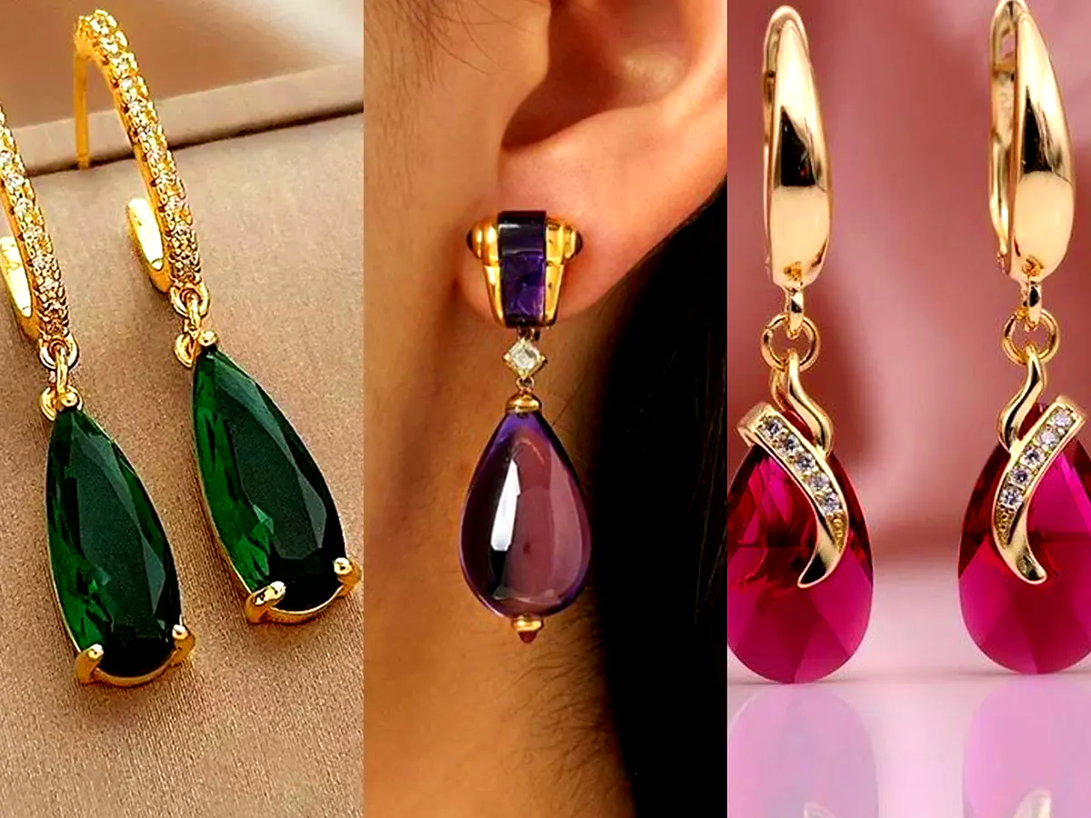 گوشواره جدید نگین دار خاص (جدیدترین مدل های ترند امسال ۱۴۰۴ - ۲۰۲۵)