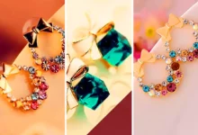 گوشواره رنگی کریستالی (جدیدترین مدل های ترند امسال ۱۴۰۴ - ۲۰۲۵)
