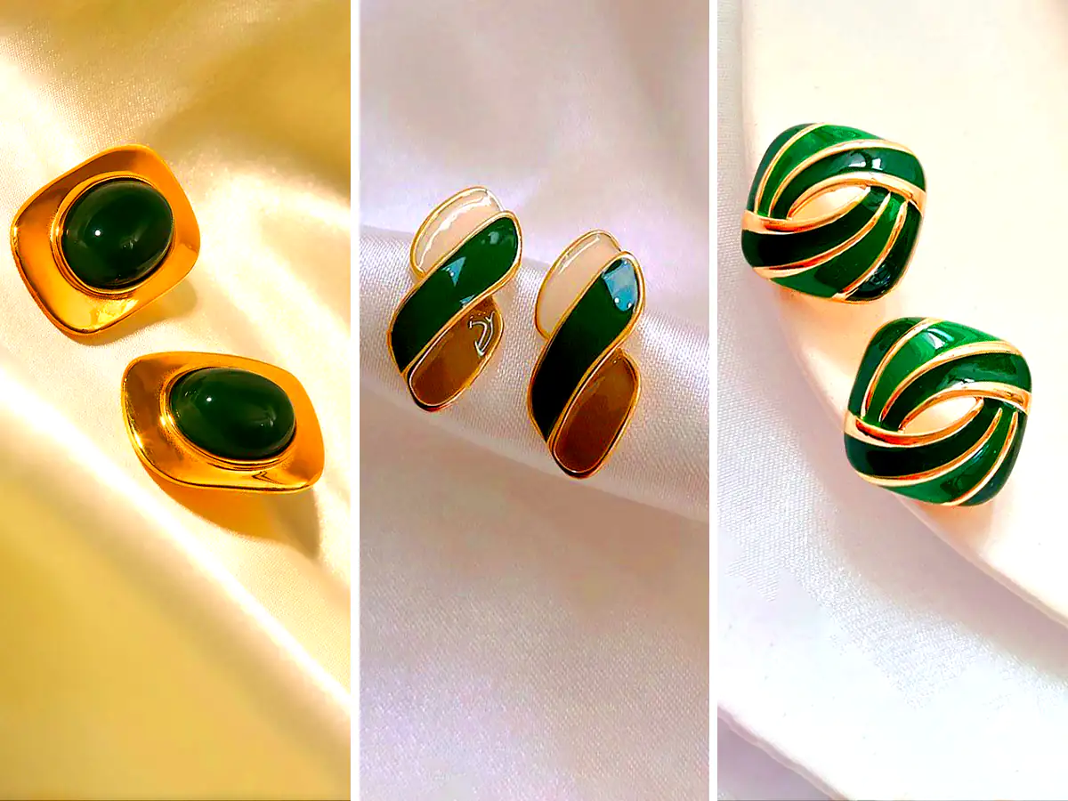 گوشواره ساده و گرانبها سنگی (جدیدترین مدل های ترند امسال ۱۴۰۴ - ۲۰۲۵)