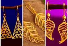 گوشواره طلا آویز زنانه (جدیدترین مدل های ترند امسال ۱۴۰۴ - ۲۰۲۵)