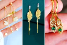 گوشواره طلا آویز نگین دار (جدیدترین مدل های ترند امسال ۱۴۰۴ - ۲۰۲۵)