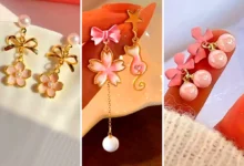 گوشواره طلای فانتزی گلبرگ صورتی (جدیدترین مدل های ترند امسال ۱۴۰۴ - ۲۰۲۵)