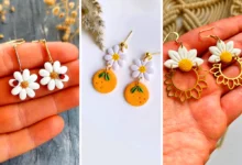 گوشواره فانتزی بابونه پلیمری (جدیدترین مدل های ترند امسال ۱۴۰۴ - ۲۰۲۵)