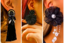 گوشواره فانتزی مشکی (جدیدترین مدل های ترند امسال ۱۴۰۴ - ۲۰۲۵)