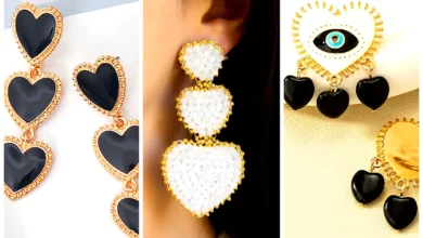 گوشواره قلبی مشکی (جدیدترین مدل های ترند امسال ۱۴۰۴ - ۲۰۲۵)