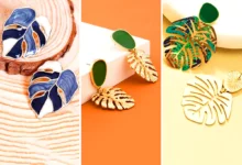 گوشواره نئوکلاسیک برگ انجیری (جدیدترین مدل های ترند امسال ۱۴۰۴ - ۲۰۲۵)