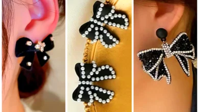 گوشواره پاپیون مشکی (جدیدترین مدل های ترند امسال ۱۴۰۴ - ۲۰۲۵)