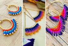 گوشواره‌های منجوقی چندرنگ (جدیدترین مدل های ترند امسال ۱۴۰۴ - ۲۰۲۵)