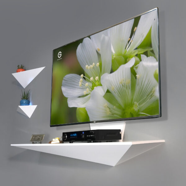 میز تلویزیون دیواری راهپود مدل نیلوفر A113 به همراه طبقه دیواری