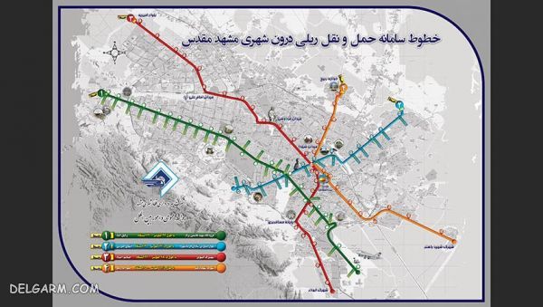 نقشه خطوط مترو مشهد