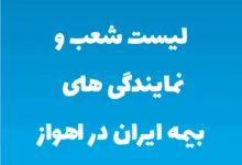 لیست شعب و نمایندگی های بیمه ایران در اهواز