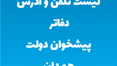لیست تلفن و آدرس دفاتر پیشخوان دولت همدان