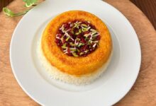 طرز تهیه تهچین زعفرانی خوشمزه و مجلسی (فیلم آموزشی)