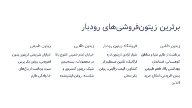 زیتون‌ فروشی‌ های رودبار | +5 فروشگاه‌ های زیتون رودبار