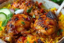 طرز تهیه خوراک مرغ مجلسی خوشمزه(با سس زعفرانی)