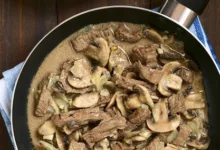 طرز تهیه خوراک زبان گوساله با سس قارچ