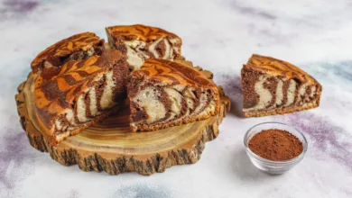طرز تهیه کیک زبرا دو رنگ  خوشمزه و ساده( کاکائویی و وانیلی)