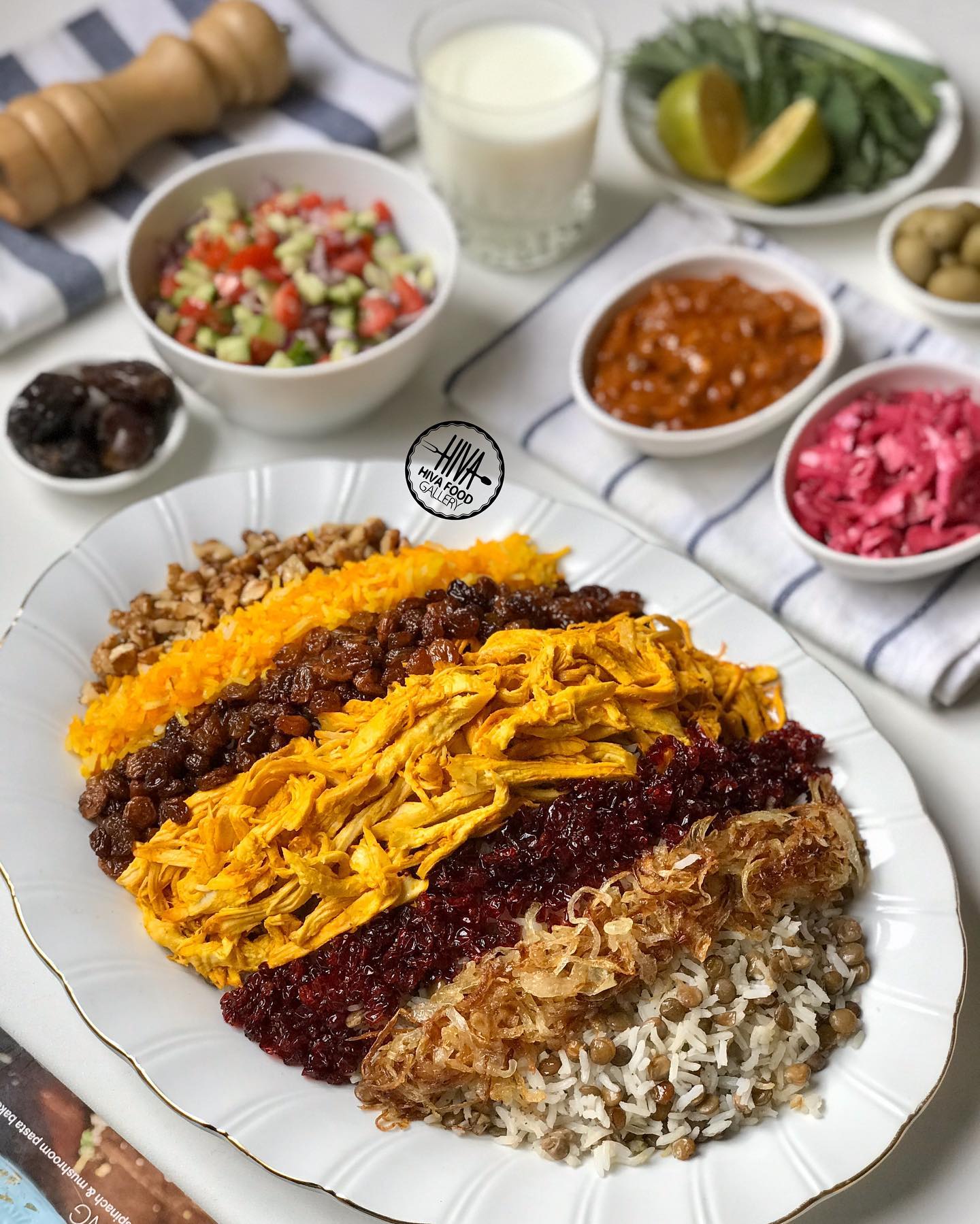 طرز تهیه عدس پلو با مرغ زعفرانی
