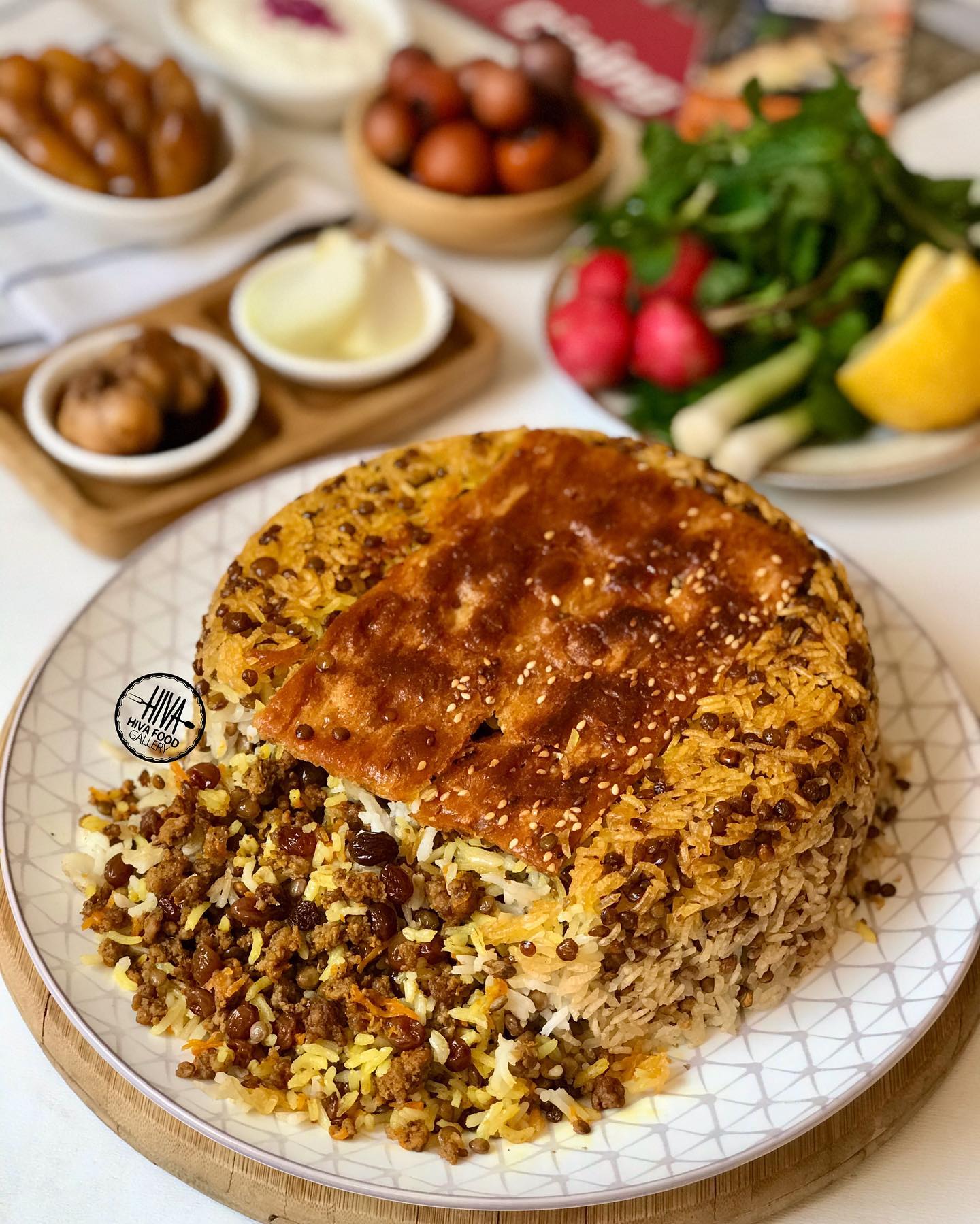 طرز تهیه عدس پلو شکم پر با تهدیگ نان